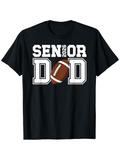 Men's T-Shirt Senior Dad With Bold Letters And Brown Football Design