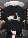 Men's T-Shirt Pastel Vintage Italian Scooter With Shaded Accents And Retro Wheels Scooter