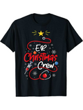 Men's T-Shirt ER Christmas Crew Festive Stethoscope With Sparkling Snowflakes Shirt