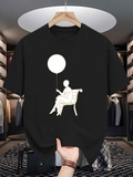 Men's T-Shirt Minimalist Art Chair With White Balloon Under Moonlit Night Person
