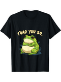 Men's T-Shirt Toad You So Playful Cartoon Frog Sitting On Patchy Grass