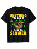 Men's T-Shirt Anything You Can Do Green Leaves Hanging Happy Sloth