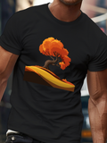 Men's T-Shirt Golden Autumn Hills With Vivid Orange Leaves Surrounding Lone Tree