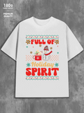Men's T-Shirt Full Of Holiday Spirit Festive Snowflakes With Cheerful Snowman Under Colorful Pattern