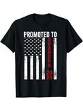 Men's T-Shirt Promoted To Grandpa 2025 Grunge United States Flag Graphic Shirt