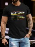 Men's T-Shirt Juneteenth Rasta Colors Flag With Grunge Artistic Painted Texture