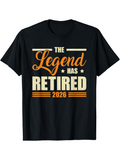 Men's T-Shirt The Legend Has Retired 2026 Bold Lettering Among Stars On Black Shirt