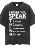 Men's T-Shirt Before You Speak Motivational Message With Bold Affirmation Words T Shirt