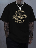 Men's T-Shirt The Original Vintage Gold Lettering On Classic Cotton Black Shirt