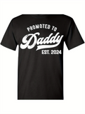 Men's T-Shirt Promoted To Daddy Bold Lettering With Soft White Artistic Typography T Shirt