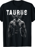 Men's T-Shirt Taurus Rugged Muscular Bull Under Night Sky Taurus