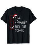 Men's T-Shirt Check Mark Santa Hat List With Handwritten Letters Race Car Driver