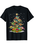 Men's T-Shirt Festive Lights And Gifts Under Sparkling Decorated Snowy Christmas Tree