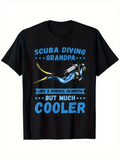 Men's T-Shirt Scuba Diving Grandpa Much Cooler With Diver Among Blue Bubbles