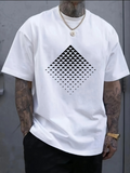 Men's T-Shirt Minimalist Gradient Dots Arranged In Geometric Diamond Pattern Shape