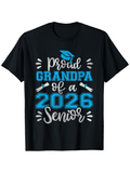 Men's T-Shirt Proud Grandpa Of A 2026 Senior Blue Cap Design Graduation Shirt