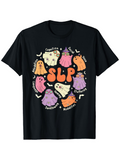 Men's T-Shirt SLP Adorable Colorful Ghosts Under Dancing Musical Notes