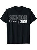 Men's T-Shirt Senior Class Of 2025 Bold Lettering With Modern Contrast Graduation Theme
