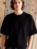 Men's T-Shirt 1 Pack Mens Black Plain T-Shirts Bulk Wholesale-Like - Lightweight Short Sleeve Round Neck Casual Tees Minimalist Plain White -Free Fabric for Summer Sports & Casual Attire - All-Season Fit (M