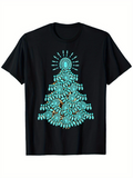 Men's T-Shirt Sparkling Turquoise Gemstones Forming A Festive Christmas Tree