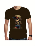 Men's T-Shirt Urban Hip Hop Style Monkey In Cool Outfit
