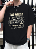 Men's T-Shirt Two Wheels Move The Soul Radiant Vintage Style Motorcycle Graphic Design