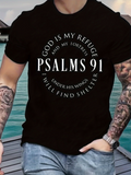 Men's T-Shirt God Is My Refuge Psalms 91 In Sheltering Faith Fortress T Shirt
