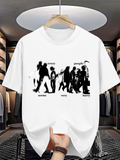 Men's T-Shirt Every People Seems Very Busy City Silhouettes Walking Crowd