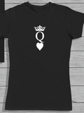Men's T-Shirt Minimalist White Crown Over Heart Queen Motif T Shirt