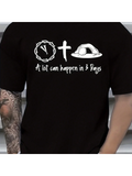 Men's T-Shirt A Lot Can Happen In Three Days With Crown Cross And Stone Roll Tomb
