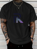 Men's T-Shirt Gradient Monogram Graphic Modern Letter R