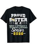 Men's T-Shirt Proud Sister Of A Senior Volleyball Player With Graphic Ball