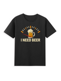 Men's T-Shirt I Need Beer With Cartoon Speedometer And Beer Mug Graphic