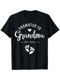 Men's T-Shirt Promoted To Grandma With Baby Footprints And Heart Motif T Shirt