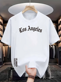 Men's T-Shirt Los Angeles Urban Style With Bold Lettering And Minimalist White Shirt