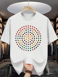 Men's T-Shirt Colorful Dotted Pattern With Radiating Circular Rows And Central White T Shirt