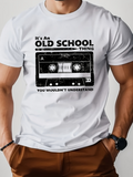 Men's T-Shirt Old School Retro Cassette Tape With Bold Lettering Centered Design