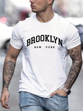 Men's T-Shirt Brooklyn New York Bold Lettering In Urban Minimal Style T Shirt