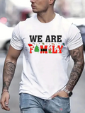 Men's T-Shirt We Are Family Holiday Festive Letters With Winter Christmas Trees Family