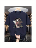 Men's T-Shirt Vintage Style Dog Wearing Hat And Trench Smoking Cigarette