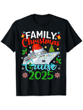 Men's T-Shirt Family Christmas Cruise 2025 Festive Decorations With Santa Hat On Holiday Cruise Ship