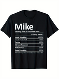 Men's T-Shirt Mike Awesome Man Daily Value Chart With Funny Skill Tables