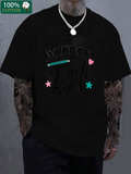 Men's T-Shirt Support With Colorful Hearts Stars And Pencil Motif Kids