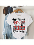 Men's T-Shirt Proud Mom Of A 2025 Graduate With Red Letters And Graduation Cap