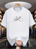 Men's T-Shirt Simple Line Art Bicycle Under Minimalist Sunlight Scene Bicycle