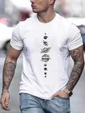Men's T-Shirt Celestial Planets Floating With Varied Orbits Among White Space Shirt