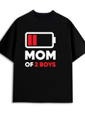 Men's T-Shirt Low Power Mom Of Two Boys With Battery Icon