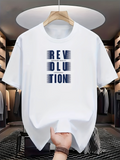 Men's T-Shirt Revolution Modern Urban Typography On Minimalist White T Shirt