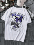 Men's T-Shirt Butterfly Flowers With Lightning And Text Above A Purple Butterfly