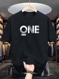 Men's T-Shirt Modern Striped Typography Design With Minimalist Futuristic Accents One